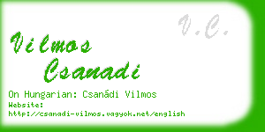 vilmos csanadi business card