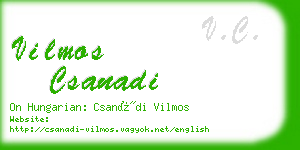 vilmos csanadi business card